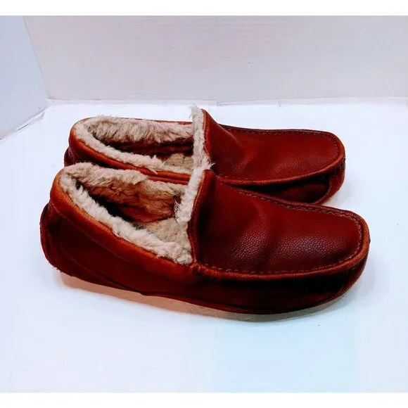 Ugg Australia Men Brown Leather Slip-On Loafer - Picture 7 of 7